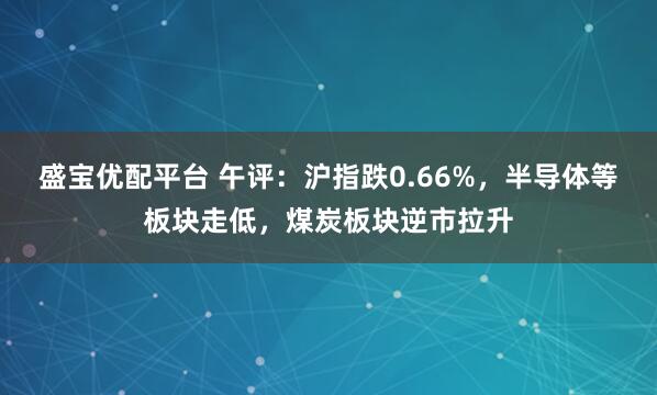 盛宝优配平台 午评：沪指跌0.66%，半导体等板块走低，煤炭板块逆市拉升