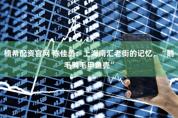 楠希配资官网 陈佳勇：上海南汇老街的记忆，“鹅毛鸭毛甲鱼壳”